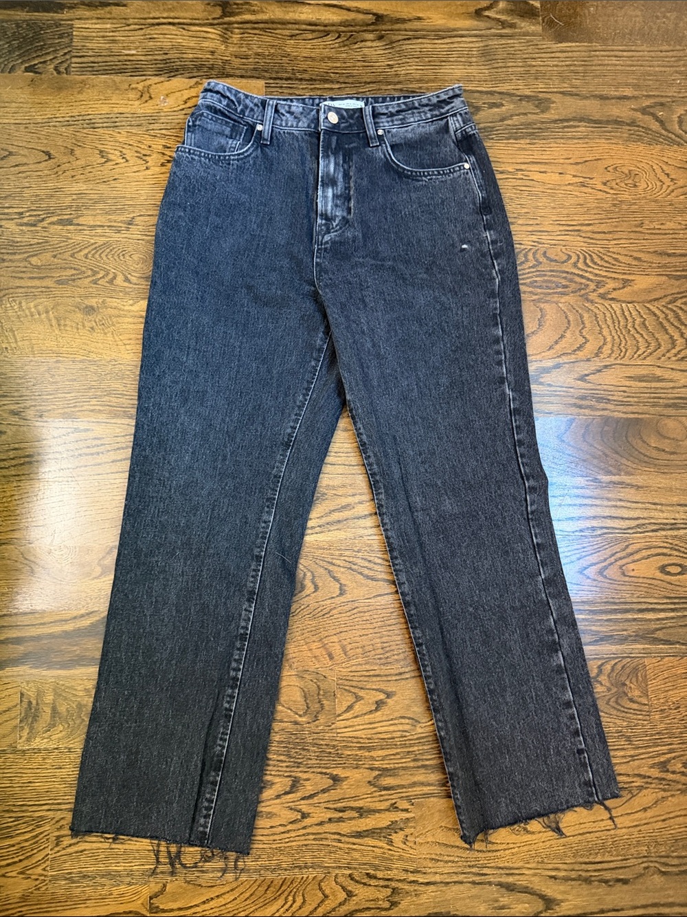 Zara High Rise Black Denim Jeans Size 8